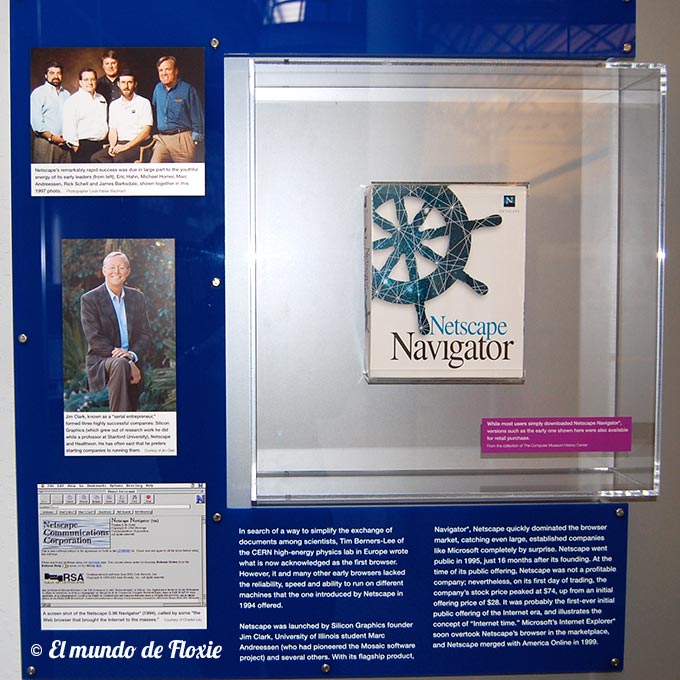 Pack del Netscape Navigator, el soft más utilizado en los inicios para "navegar la web" - Computer history museum en Silicon Valley