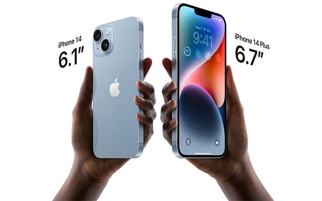 iPhone 14 en dos tamaños en Apple Store